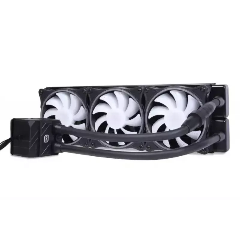 All-in-One-Flüssigkeitskühler Alphacool 13074 — 120-mm-Lüfter, 3 Lüfter, 2500 U/min, 40 cm Schläuche, Kupferradiator, Multi-LED, Schwarz