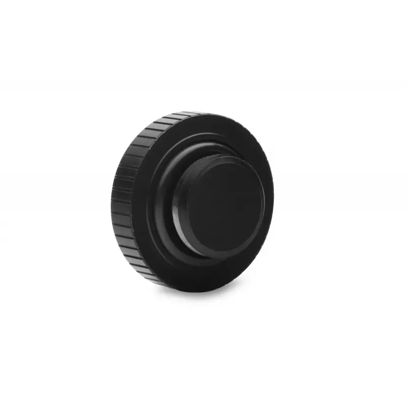 EK-Quantum Torque Stopfen — Messing, Schwarz/Silber, Ø 23 mm, Höhe 5,5 mm