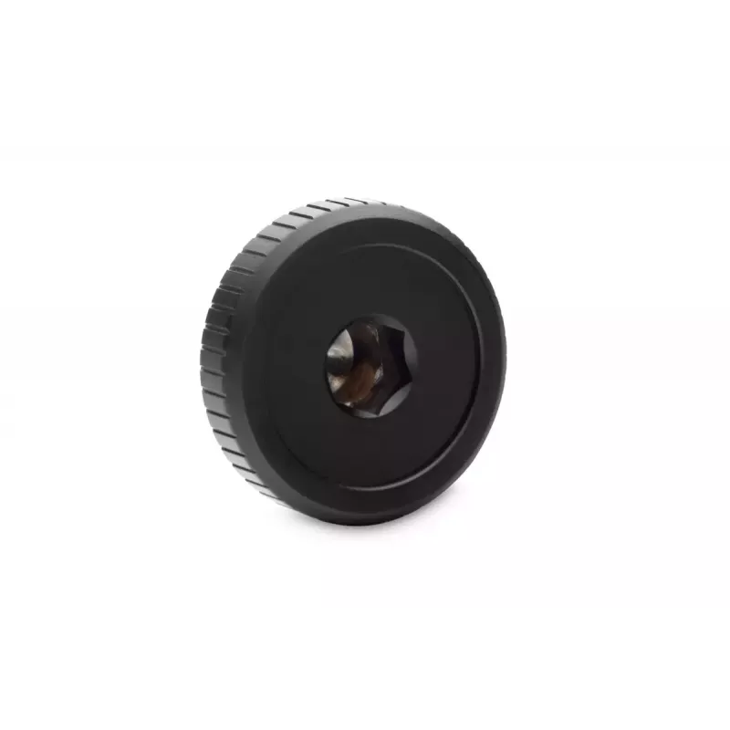 EK-Quantum Torque Stopfen — Messing, Schwarz/Silber, Ø 23 mm, Höhe 5,5 mm