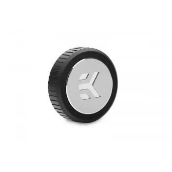 EK-Quantum Torque Stopfen — Messing, Schwarz/Silber, Ø 23 mm, Höhe 5,5 mm