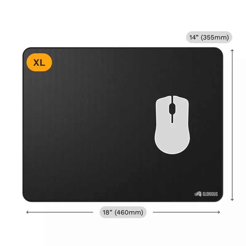 Glorious Gaming Glorious Maus Pad 2 XL - Genäht - Schwarz, Schwarz, Monochrom, Stoff, Gummi, Rutschfeste Unterseite, Gaming-Mauspad