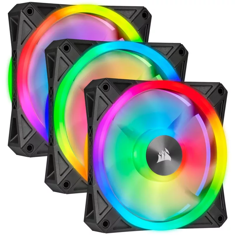 CORSAIR iCUE QL140 RGB 140mm PWM Dual Fan Kit mit Lighting Node Core