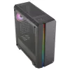 Aerocool GENESISV2BK PC ATX Gehäuse, Frontblende LED ARGB Lüfter ARGB 12 cm, Schwarz