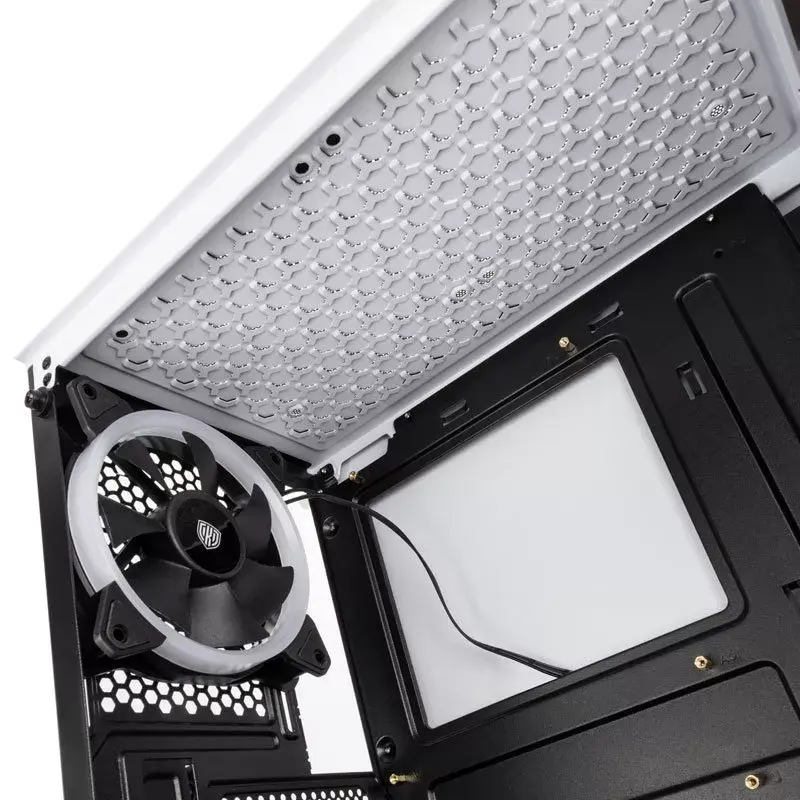 Computergehäuse Kolink VOID WHITE Midi Tower Weiß, Schwarz