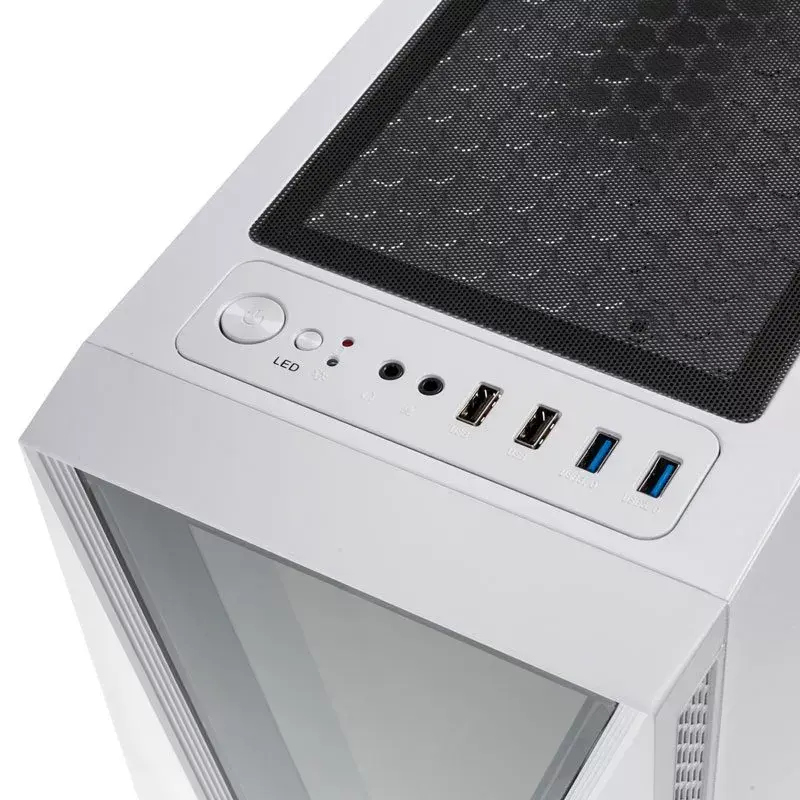 Computergehäuse Kolink VOID WHITE Midi Tower Weiß, Schwarz