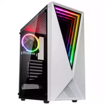 Computergehäuse Kolink VOID WHITE Midi Tower Weiß, Schwarz