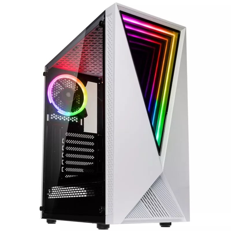 Computergehäuse Kolink VOID WHITE Midi Tower Weiß, Schwarz