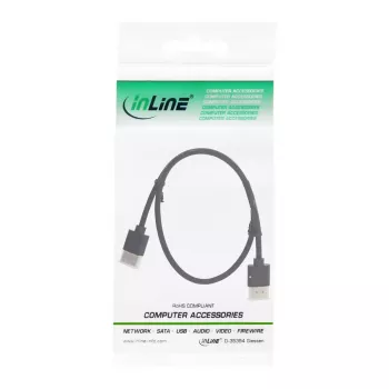 InLine High Speed HDMI-Kabel mit Ethernet, AM/AM, superflach, schwarz/gold, 1,8 m