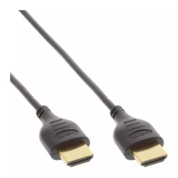 InLine High Speed HDMI-Kabel mit Ethernet, AM/AM, superflach, schwarz/gold, 1,8 m