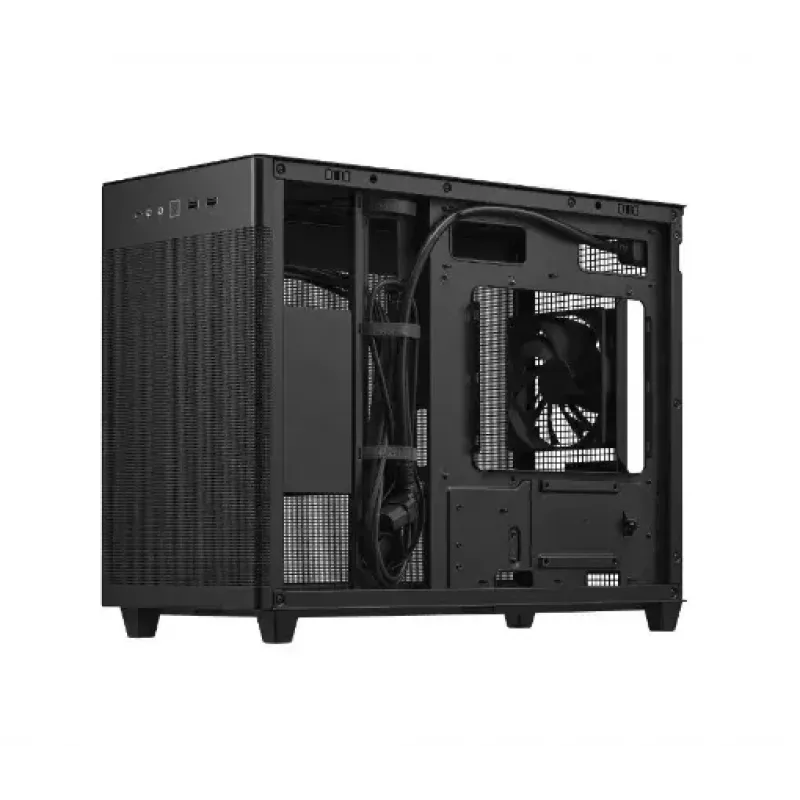 PC-Gehäuse ASUS Prime AP201 MicroATX Mini Tower Schwarz — unterstützt microATX, max. GPU 338 mm, CPU-Kühlerhöhe 170 mm, 3x 3,5-Zoll-Schächte, USB-A 2x, USB-C 1x