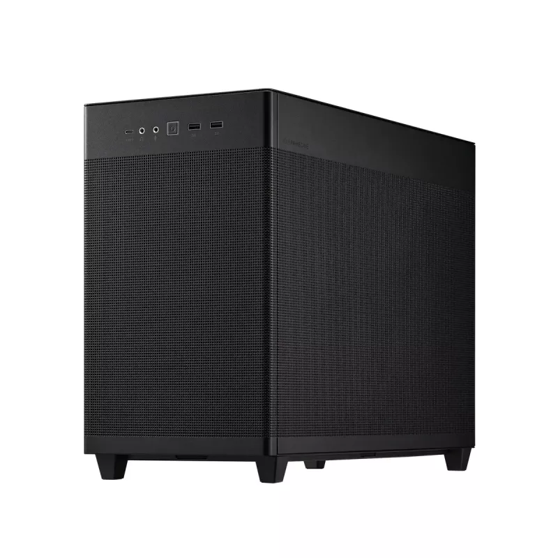 PC-Gehäuse ASUS Prime AP201 MicroATX Mini Tower Schwarz — unterstützt microATX, max. GPU 338 mm, CPU-Kühlerhöhe 170 mm, 3x 3,5-Zoll-Schächte, USB-A 2x, USB-C 1x