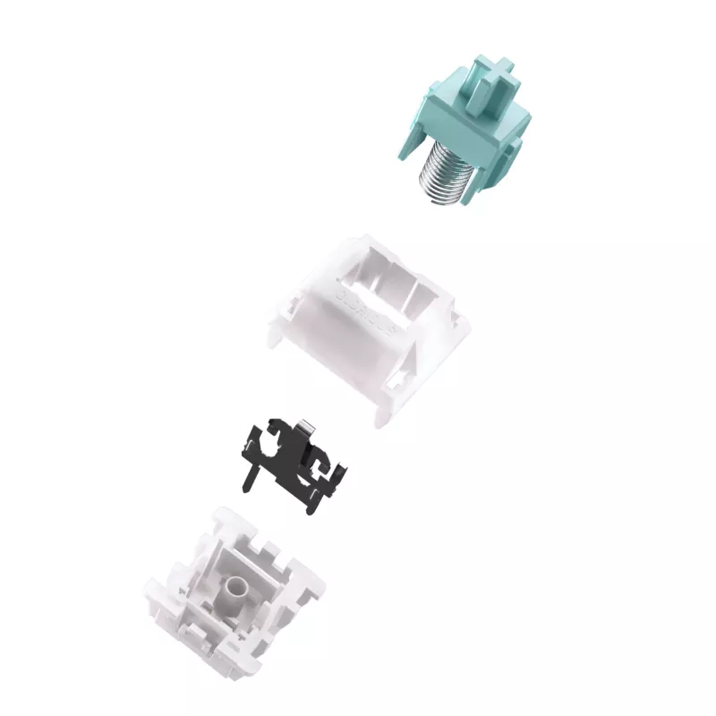 Tastatur-Schalter GLORIOUS Lynx Linear Mechanical Switches — 36 Stück, Polycarbonat, Cyan-transluzent