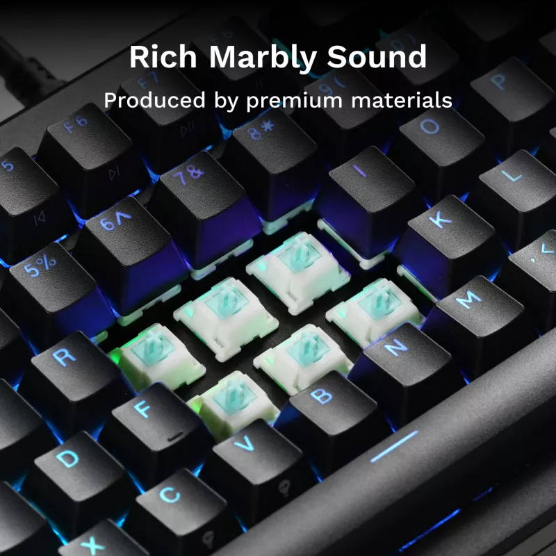 Tastatur-Schalter GLORIOUS Lynx Linear Mechanical Switches — 36 Stück, Polycarbonat, Cyan-transluzent