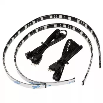 Computer-Gehäuse-Beleuchtungsset BITFENIX Alchemy 2.0, universelles Gehäuse, 12 V, 5,04 W, 2 Stück, 10 mm x 0,5 m, schwarz/weiß