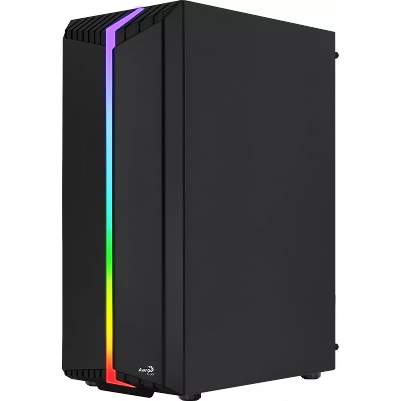 PC-Gehäuse AEROCOOL Bionic Midi Tower — ATX, gehärtetes Glas, 3,5“x2 / 2,5”x4 Einschübe, bis zu 297 mm GPU, 158 mm CPU-Kühler, blaue LED