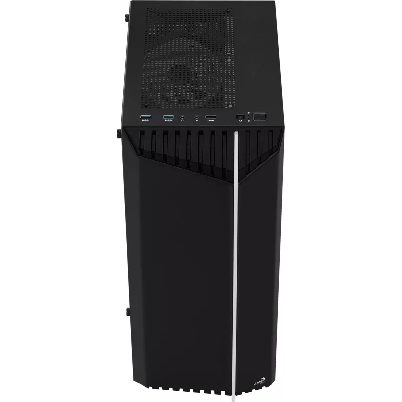PC-Gehäuse AEROCOOL Bionic Midi Tower — ATX, gehärtetes Glas, 3,5“x2 / 2,5”x4 Einschübe, bis zu 297 mm GPU, 158 mm CPU-Kühler, blaue LED