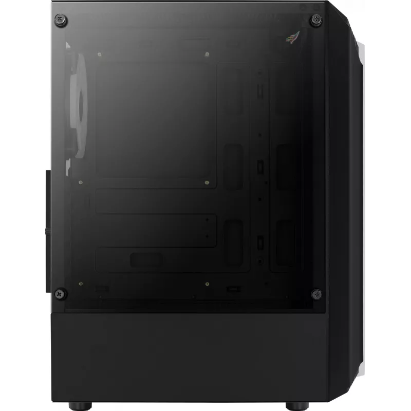 PC-Gehäuse AEROCOOL Bionic Midi Tower — ATX, gehärtetes Glas, 3,5“x2 / 2,5”x4 Einschübe, bis zu 297 mm GPU, 158 mm CPU-Kühler, blaue LED