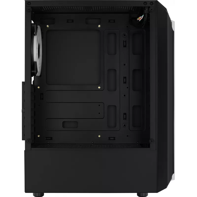 PC-Gehäuse AEROCOOL Bionic Midi Tower — ATX, gehärtetes Glas, 3,5“x2 / 2,5”x4 Einschübe, bis zu 297 mm GPU, 158 mm CPU-Kühler, blaue LED