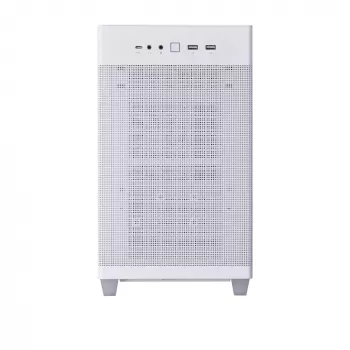 PC-Gehäuse ASUS Prime AP201 MicroATX Mini Tower Weiß — unterstützt microATX, GPU bis 338 mm, 3×3,5-Zoll + 1×2,5-Zoll Laufwerke, USB-A 3.2 Gen1×2, USB-C 3.2 Gen2×1