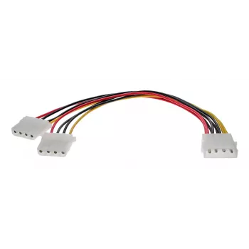 InLine Internes Strom-Y-Kabel 1x 5,25 Zoll Molex / 2x 5,25 Zoll Molex 0,20 m
