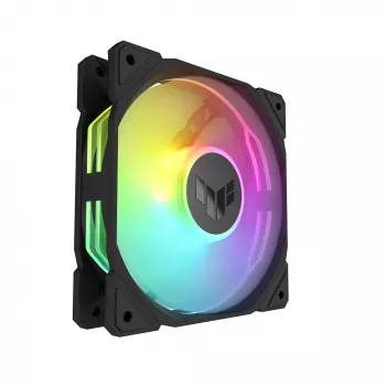 Gehäuselüfter ASUS TUF Gaming TR120 ARGB, 120 mm, PWM, 1800–2200 U/min, 76,3 CFM, 2,75 mmH₂O, hydraulisches Lager, schwarz