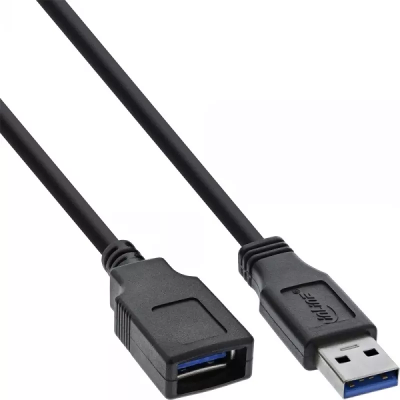 USB 3.2 Gen.1 Kabel Typ A Stecker / Typ B Buchse InLine 35630 3m schwarz