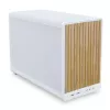 PC-Gehäuse Lian Li A3-mATX Micro Tower Weiß mit Holz-Akzenten — Unterstützung für Micro-ATX/Mini-ITX, ATX/SFX/SFX‑L-Netzteile