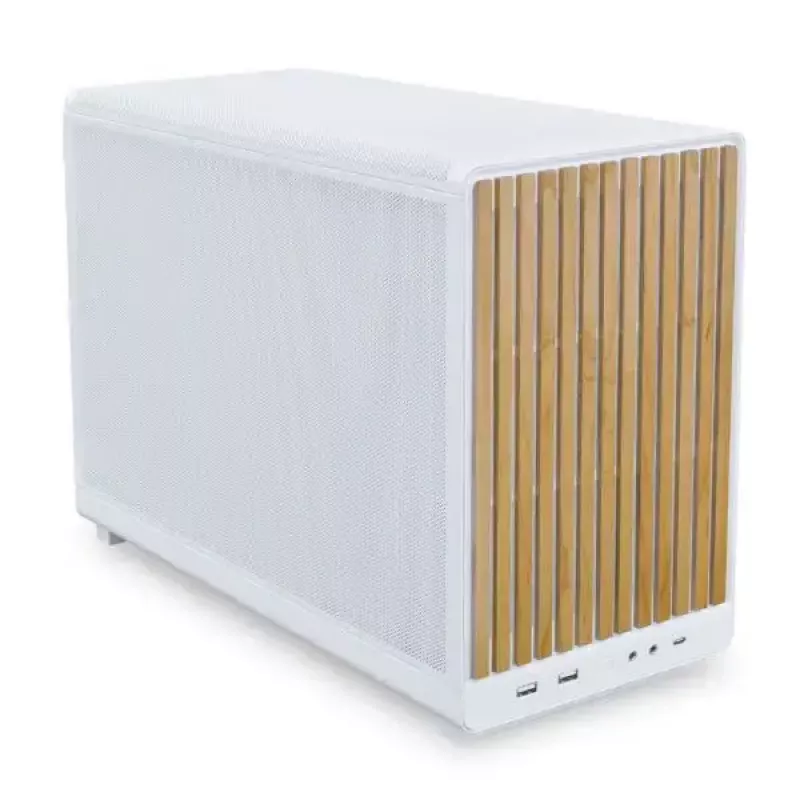 PC-Gehäuse Lian Li A3-mATX Micro Tower Weiß mit Holz-Akzenten — Unterstützung für Micro-ATX/Mini-ITX, ATX/SFX/SFX‑L-Netzteile