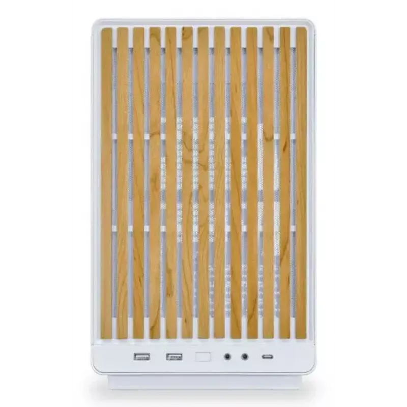 PC-Gehäuse Lian Li A3-mATX Micro Tower Weiß mit Holz-Akzenten — Unterstützung für Micro-ATX/Mini-ITX, ATX/SFX/SFX‑L-Netzteile