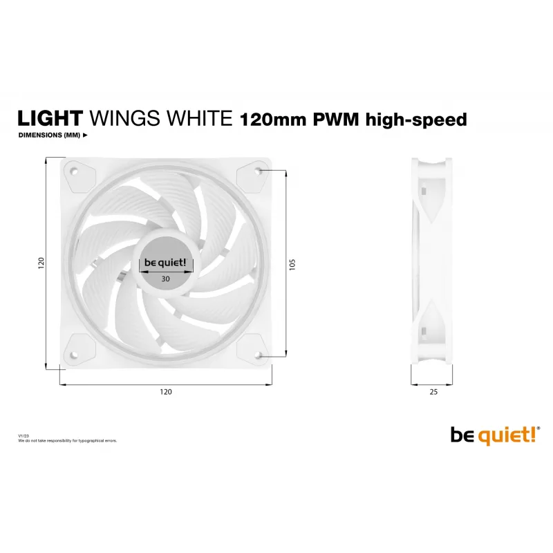 be quiet Light Wings White | 120mm PWM-High-Speed Triple-Pack Computergehäuselüfter 12 cm 3 Stück