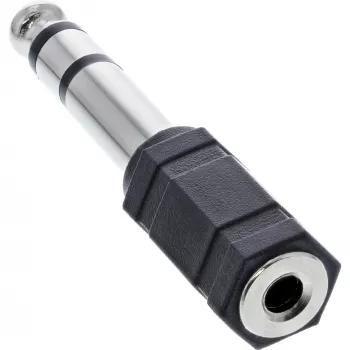 InLine Audio Adapter 6,3 mm Stecker / 3,5 mm Buchse Stereo, 3,5 mm Klinkenbuchse, 3,5 mm F, Schwarz