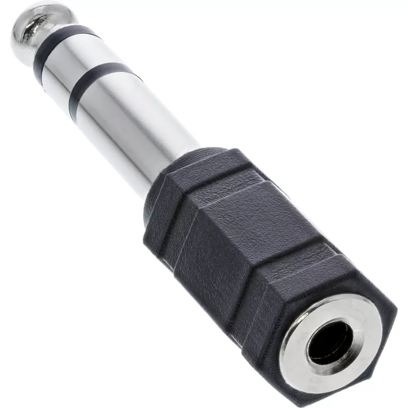 InLine Audio Adapter 6,3 mm Stecker / 3,5 mm Buchse Stereo, 3,5 mm Klinkenbuchse, 3,5 mm F, Schwarz