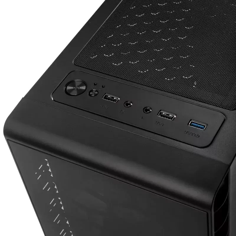 PC Midi Tower Kolink Observatory Lite — Schwarz, Temperglas, ATX/Micro-ITX, 3x120mm vorne, 1x120mm hinten, 190×400×440 mm