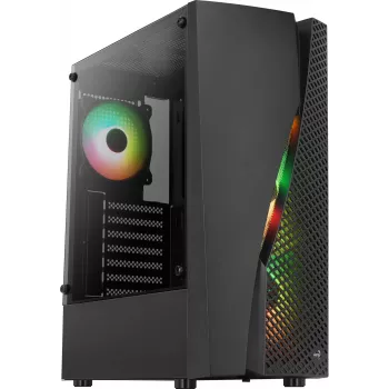 Aerocool WAVEBKV3 ATX PC-Gehäuse aus gehärtetem Glas mit 4xRGB-Lüftern Schwarz