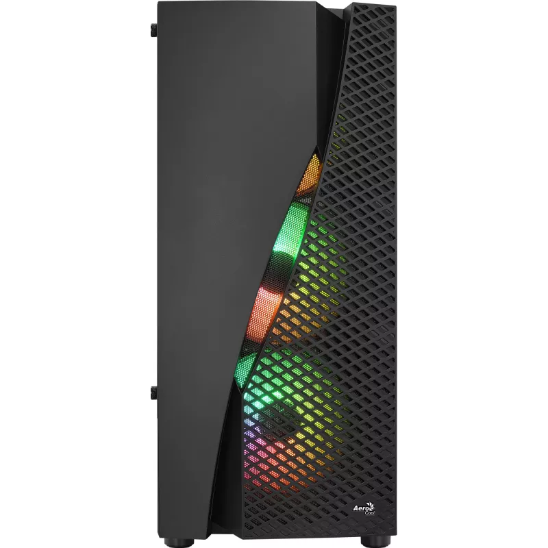 Aerocool WAVEBKV3 ATX PC-Gehäuse aus gehärtetem Glas mit 4xRGB-Lüftern Schwarz