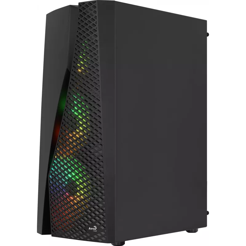 Aerocool WAVEBKV3 ATX PC-Gehäuse aus gehärtetem Glas mit 4xRGB-Lüftern Schwarz