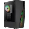Aerocool WAVEBKV3 ATX PC-Gehäuse aus gehärtetem Glas mit 4xRGB-Lüftern Schwarz