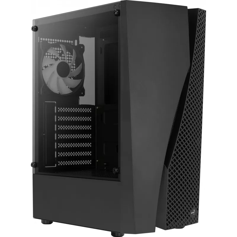 Aerocool WAVEBKV3 ATX PC-Gehäuse aus gehärtetem Glas mit 4xRGB-Lüftern Schwarz