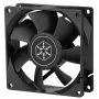 Fan Silverstone FN80 8 cm Schwarz 27.81 cfm 1.86 mmH2O