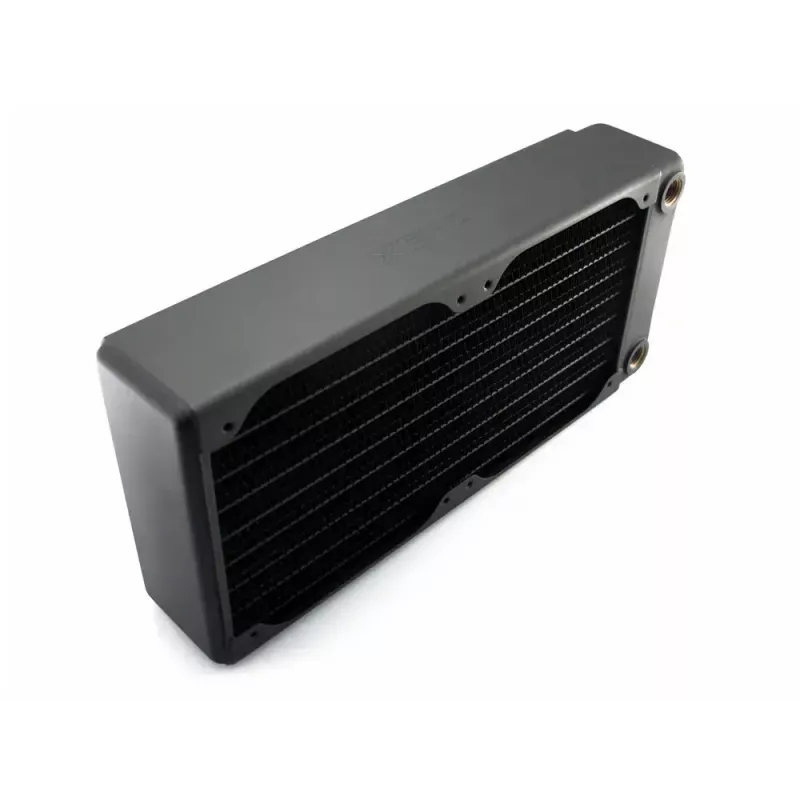 Flüssigkeitskühlungsradiator EXTREME XSPC RX240 Dual Fan Radiator V3, Messing/Kupfer, 240 mm, 2 Lüfter, Schwarz