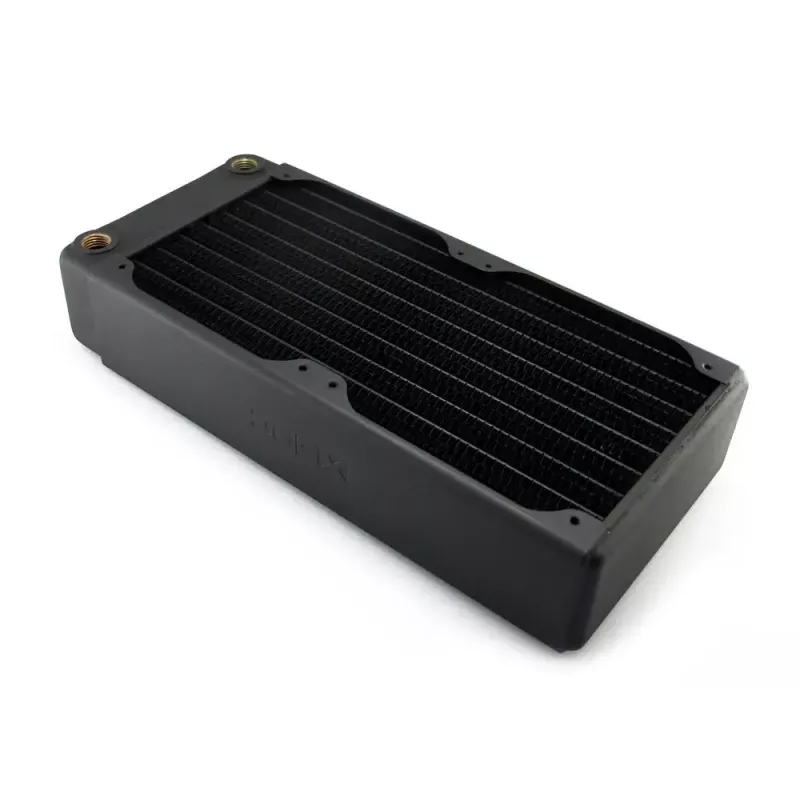 Flüssigkeitskühlungsradiator EXTREME XSPC RX240 Dual Fan Radiator V3, Messing/Kupfer, 240 mm, 2 Lüfter, Schwarz