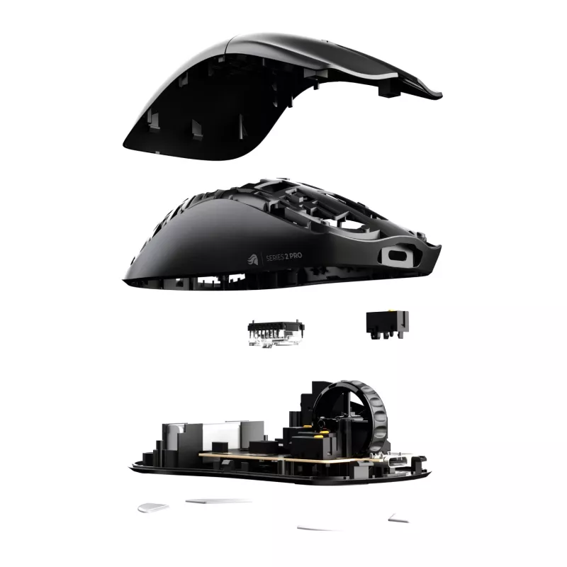 Kabellose Gaming-Maus GLORIOUS Series 2 PRO (für Rechtshänder) – 26.000 DPI, RF Wireless + USB‑C, 4K/8K Hz, 6 Tasten, Schwarz