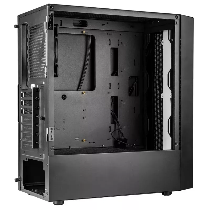 PC-Gehäuse Kolink Inspire K12 ARGB Midi Tower – Schwarz mit transparenter Seite, unterstützt ATX/Micro ATX/ITX, 2x 3,5 Zoll + 2x 2,5 Zoll Einschübe