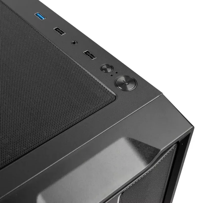 PC-Gehäuse Kolink Inspire K12 ARGB Midi Tower – Schwarz mit transparenter Seite, unterstützt ATX/Micro ATX/ITX, 2x 3,5 Zoll + 2x 2,5 Zoll Einschübe