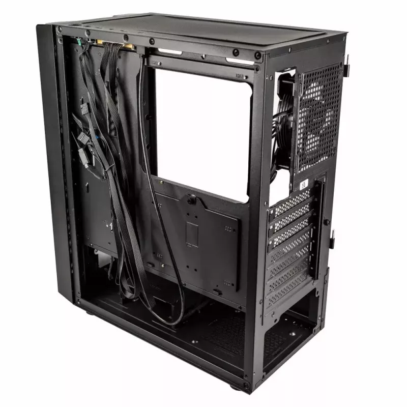 PC-Gehäuse Kolink Inspire K12 ARGB Midi Tower – Schwarz mit transparenter Seite, unterstützt ATX/Micro ATX/ITX, 2x 3,5 Zoll + 2x 2,5 Zoll Einschübe