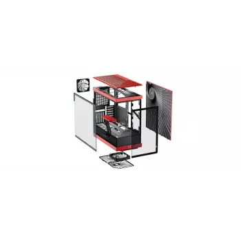 PC-Gehäuse HYTE Y40 Midi Tower Schwarz, Rot