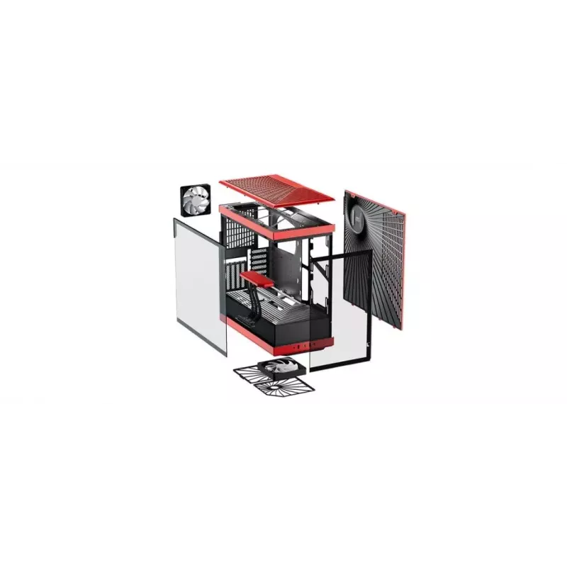 PC-Gehäuse HYTE Y40 Midi Tower Schwarz, Rot
