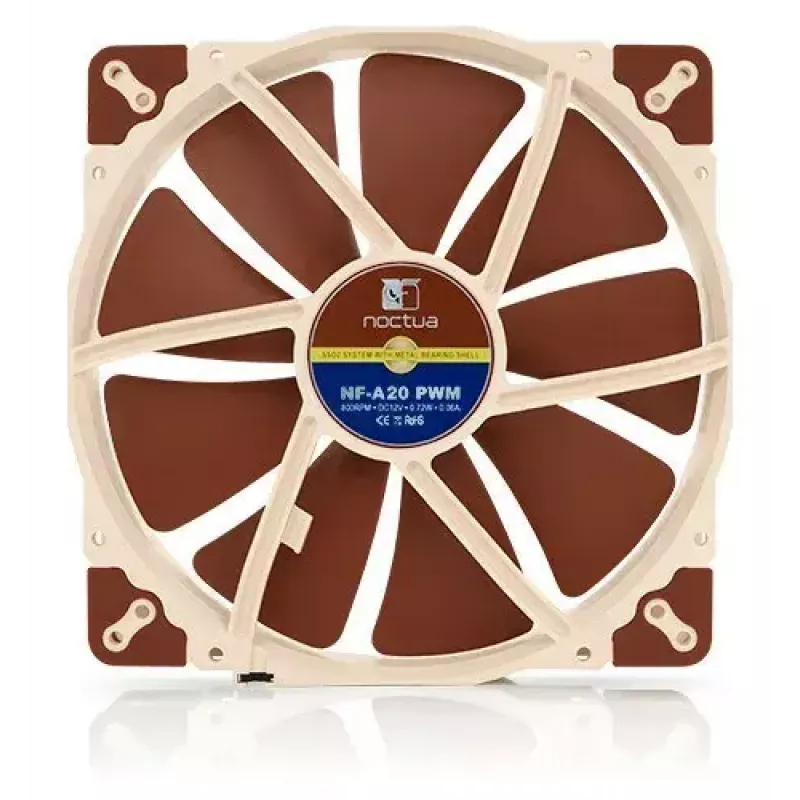 Computergehäuselüfter Noctua NF-A20 PWM 200 mm, 4-Pin PWM, 350–800 U/min, 146,9 m³/h, SSO-Lager