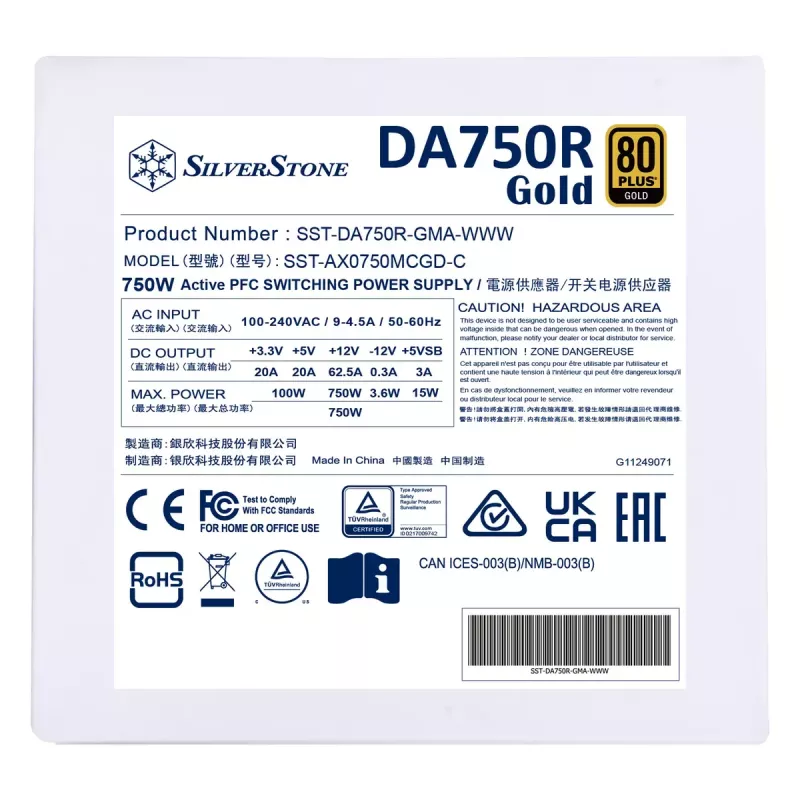 Stromversorgungseinheit Silverstone DA750R Gold 750 W