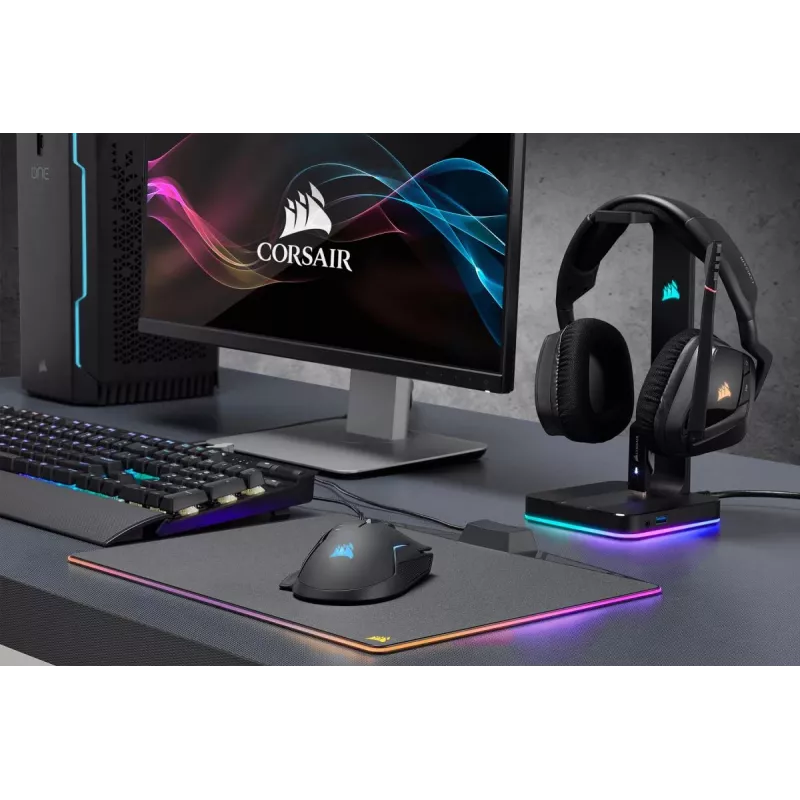 CORSAIR Headset-Ständer - ST100 RGB Premium - mit Ständer 7.1 Surround - anpassbare RGB-Beleuchtung